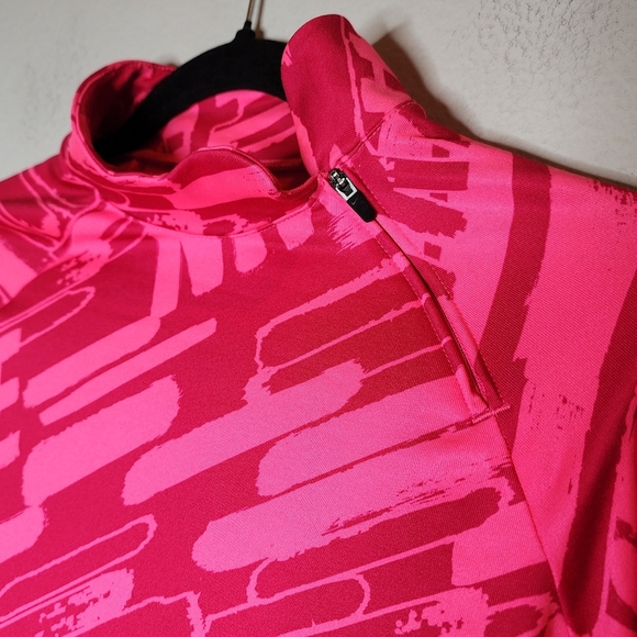 Nike Pro Hyperwarm 3.0 Mock Pink Spell out pullover zip shoulder size XL youth - Picture 14 of 16